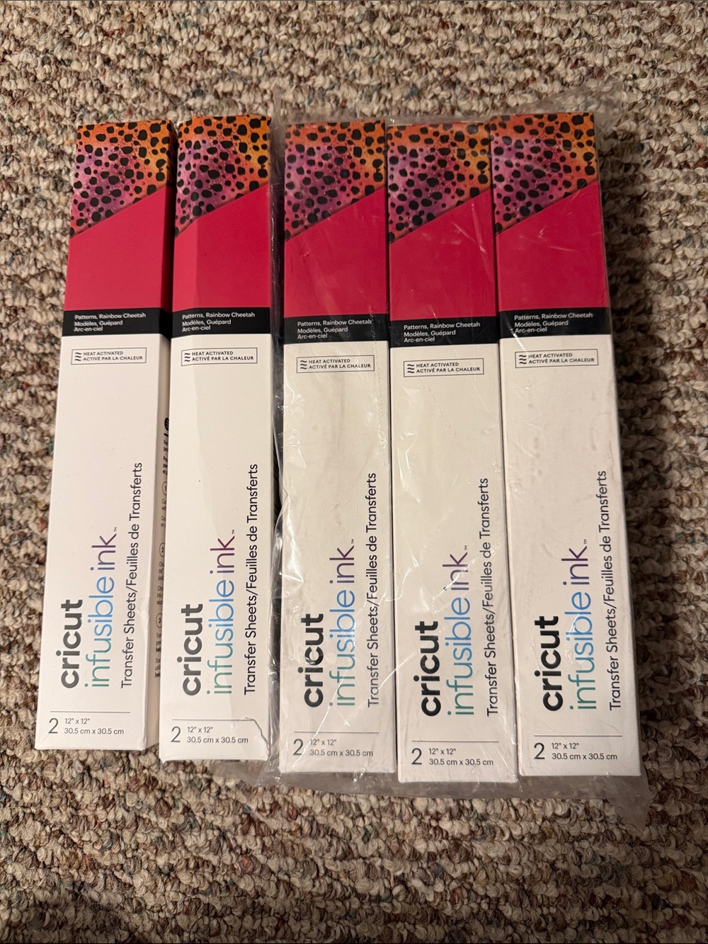Cricut Infusible Ink Transfer Sheets - Hot Pink with Orange Leopard Accents
